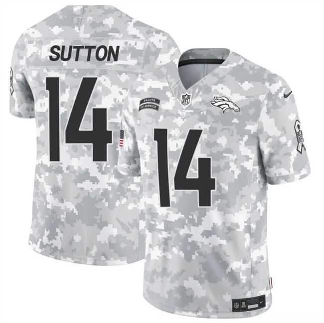 Men%27s Denver Broncos #14 Courtland Sutton 2024 F.U.S.E Arctic Camo Salute To Service Limited Stitched Football Jersey Dzhi->denver broncos->NFL Jersey
